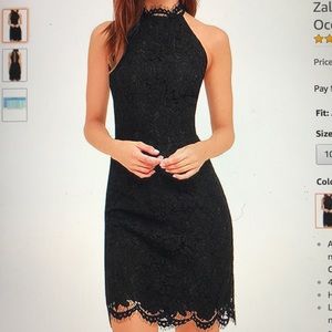 Halter Neck Black Cocktail Dress